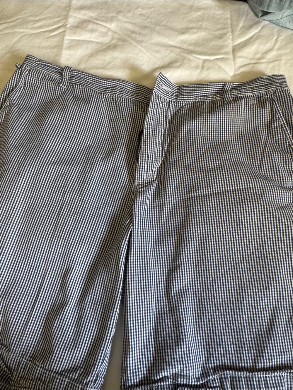 Men's navy and White Gingham Casual short